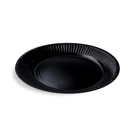 Pappteller Partyteller rund Ø23cm fettdicht schwarz, 10 Stk.