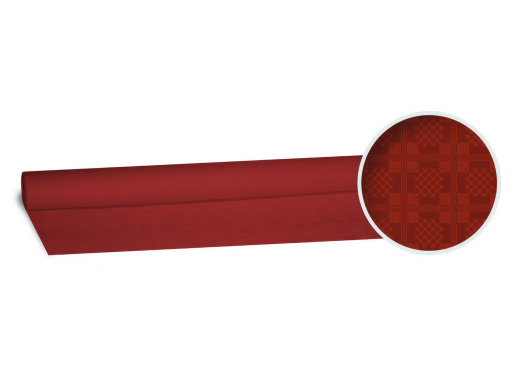 Damasttischdecke Tischtuch aus Papier, gerollt 1,20m x 8m, bordeaux