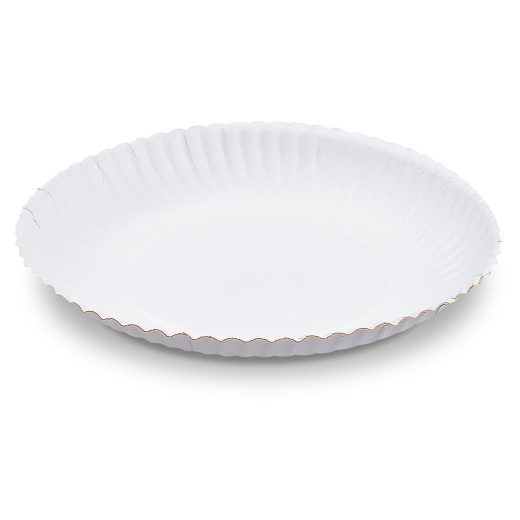 Pappteller aus Frischfaser rund tief Ø28cm fettdicht weiß, 50 Stk.