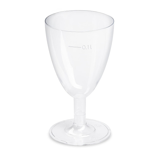 Einweg-Weinglas 100ml, PS, 2 tlg. Ausführung, transparent glasklar, 6 Stk.
