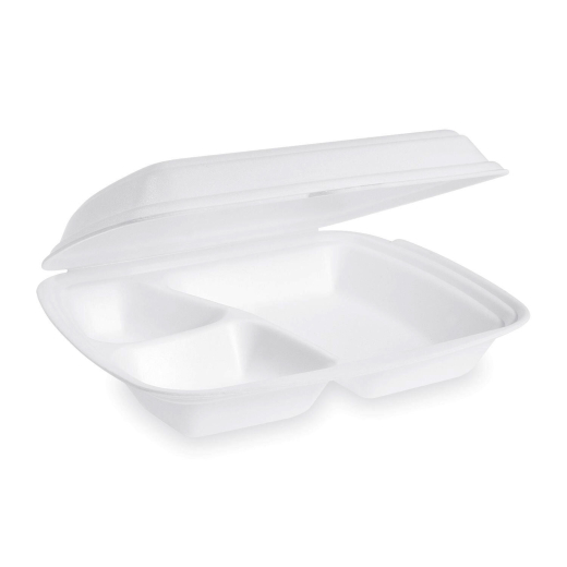 Menüboxen Klappbox 240x200x69mm geschäumt, 3-geteilt, 25 Stk.