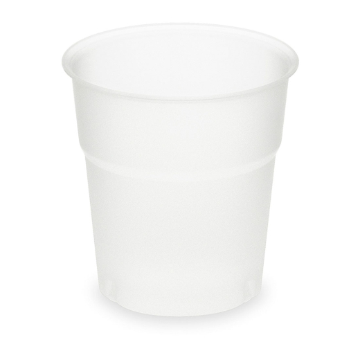 Einweg-Trinkbecher matt natur 100 ml 0,1 l aus PLA ø 57mm, 50 Stk.