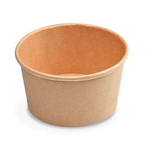Papierbecher Feinkostbecher Eisbecher rund braun 350 ml Ø 11,5 cm, 50 Stk.