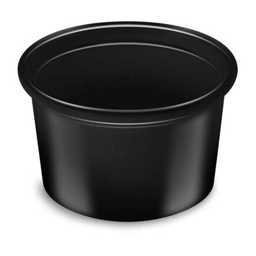 Dressingbecher Feinkostbecher schwarz PP 30 ml Ø 46 mm, 50 Stk.