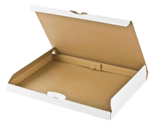 Versandkarton 340x250x30mm schnelle Aufrichtung Steckverschluss Maxibrief DHL briefkastentauglich Höhe 3cm A4 B4 weiß