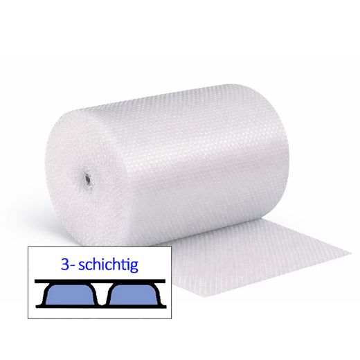 1-PACK BubbleStar Luftpolsterfolie 120cm x 50m, beidseitig glatt, 3-lagig
