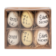 Ostereier Naturecht 'Statement' Osterdeko weiß/creme/mint 6 cm, 6 Stk.