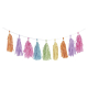 Tassel-Girlande 'Pastellfarben' aus Papier schwer entflammbar 3m, 1 Stk.