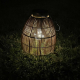 Solarlaterne Gartenlaterne Outdoor aus Metall/Rattan LED gold/natur, 24cm