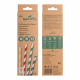 Trinkhalme aus Papier bunt gestreift Ø6mm 21cm, 20 Stk.