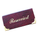 Tischaufsteller 'Reserviert' aus Kunstleder, weinrot, 13x6.5cm, 1 Stk.