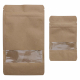 Standbodenbeutel Kraftpapier braun mit Fenster, 110x185x65mm, 250ml, 100 Stk.