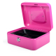 Geldkassette aus robustem Stahl mit herausnehmbaren Münzfächern 200 mm, rosa