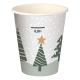 Heißgetränkebecher Pappbecher 'Tannenwald & Weihnachtsstern' 200ml mit Eichstrich , 50 Stk.
