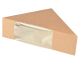 Sandwichboxen für 2 Scheiben aus Pappe mit Sichtfenster aus PLA 123x123x52mm braun, 50 Stk.