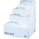 Versandkarton 244x145x43mm MAILBOX XS mit Steckverschluss wiederverschließbar für Maxibrief weiß