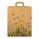 Papiertragetaschen aus Kraftpapier 320+120x400mm Blumengarten Flachhenkel EAN-Code braun