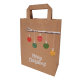 Papiertragetaschen aus Kraftpapier 220+100x280mm Motiv Weihnachtszweig braun