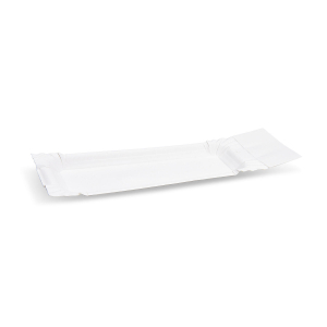 Pappteller mit Abriß aus Frischfaser 8 x 10 + 3 cm, fettdicht, weiß, 250 Stk.