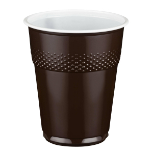 Automatenbecher braun-weiß 150 ml, Ø 70 mm PS, 100 Stk.