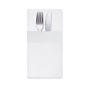 Servietten Bestecktaschen 40 x 40 cm 1/8 -Falz, 3-lagig weiß, 200 Stk.