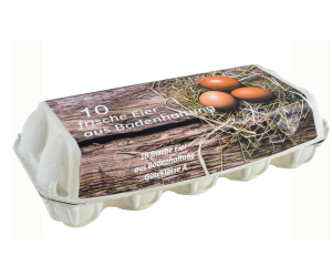 Eierverpackungen für 10 Eier Bodenhaltung, weiß, 154 Stk., geeignet für S, M, L