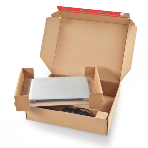 ColomPac Fixtray für 17' Notebook inkl. Versandkarton mit Selbstklebeverschluss & Aufreißfaden braun