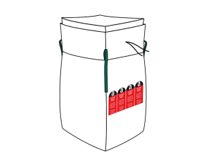 Big Bag 90x90x110cm Typ Asbest mit Schürze und PE-Inliner