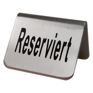 Tischaufsteller 'Reserviert' aus Edelstahl, 5.2x3.5cm, 1 Stk.