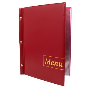 Speisekarte PVC 'Menu' A5, 8 Seiten, weinrot, robuste Gastro-Menükarte