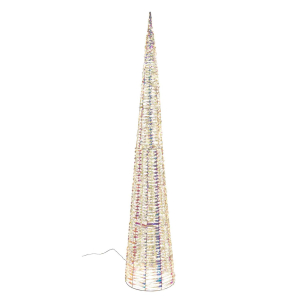 Weihnachtsbaum Pyramide aus Metall/PET, mit LED, warmweiß, 210cm, 1 Stk.