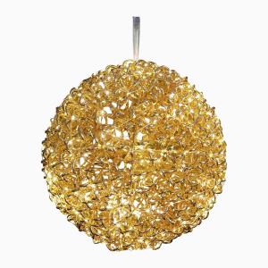 LED Dekokugel Ø30 cm, gold, 400 Mikro-LEDs warmweiß, Metall/PET, Deko IP44
