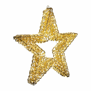 LED Weihnachtsstern Ø38 cm, gold, 400 Mikro-LEDs warmweiß, Metall/PET, IP44