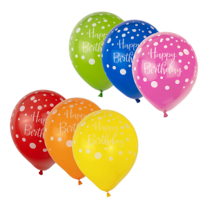 Luftballons 'Happy Birthday', bunt, Ø30cm, 12 Stk.