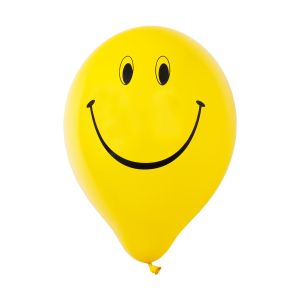 Luftballons 'Smiley', gelb, Ø25cm, 12 Stk.