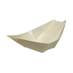 Fingerfood Schalen 'Schiffchen' aus Pappelholz, 14cm, 50 Stk.