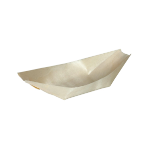 Fingerfood Schalen 'Schiffchen' aus Holz, 20cm, 50 Stk.