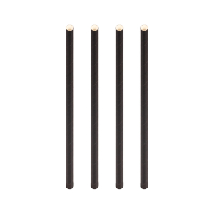 Trinkhalme aus Papier extra dick, schwarz Ø10mm 21cm, 50 Stk.