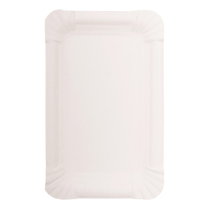 Teller aus Pappe eckig 10x16cm weiß, 250 Stk.