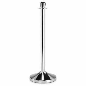 Absperrpfosten Leitsystem 100 cm, verchromt, flacher Kopf, mit Standfuß