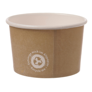 Eisbecher aus Papier 230 ml 'Recycle Me' ohne Kunststoffbeschichtung Ø 90mm, 54 Stk.