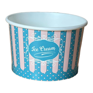 Eisbecher aus Pappe Papierbecher Patisserie ICE CREAM Motiv 180 ml 6oz, 50 Stk.