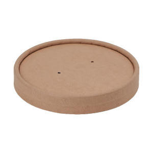 Deckel für Suppenbehälter Suppenbecher aus Kraftpapier braun 400ml FSC®, 25 Stk.