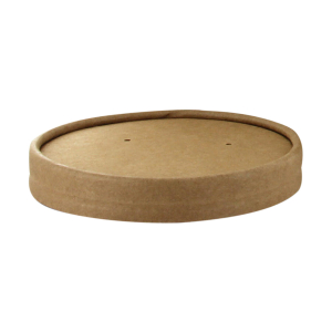 Deckel für Suppenbecher aus Pappe, rund, Ø 9,8 cm, braun, 25 Stk.
