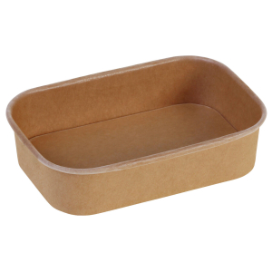 Pappschalen rechteckig Kraftpapier mit PE 500ml 173x120x40mm FSC®, 50 Stk.