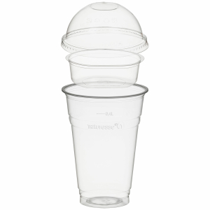 Trinkbecher 400ml + Domdeckel ohne Loch + Einsatzbecher Ø 96mm (PLA) 50 Stk.