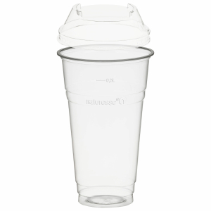Trinkbecher 500ml + Domdeckel ohne Loch stapelbar aus PLA 50 Stk.