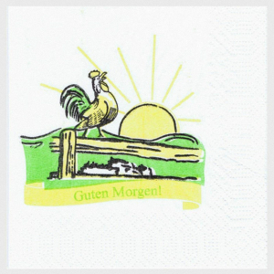 Motivservietten 'Guten Morgen' 24x24cm, 1/4 -Falz, 2-lagig, 400 Stk.