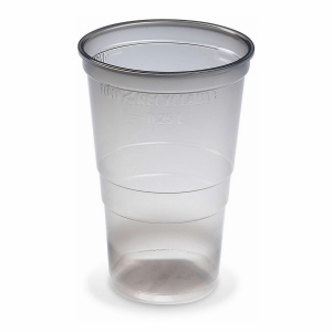 Mehrwegbecher Pfandbecher rauch-grau transparent PP Eichstrich 0,25 l Ø 7,8 cm, 46 Stk.