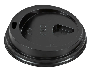 Domdeckel schwarz für Pappbecher - 'Coffee to go' - 200ml mit 80mm Ø, 100 Stk.